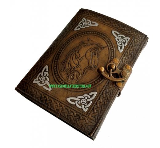 antique custom design personalize vintage leathers journal Unicorn horse book of shadows antique Diary book 2022 planner